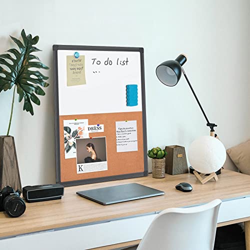 Maxtek Black Whiteboard and Cork Board Combo 24 x 18 in, Wall Mounted - size: 18" x 24"