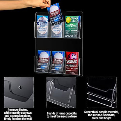 Eersida Acrylic Brochure Pamphlet Holder Brochure Display Stand, 6 Pockets - style: 6 Pockets