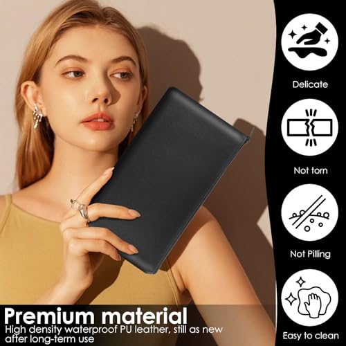 40 Pack Money Bags with Zipper PU Leather 11 X 6" Inch Deposit Cash Pouch