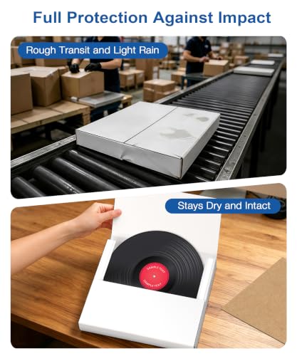 13.2" x 13.2" x 1.3" Corrugated Cardboard Vinyl Record Mailers,8 Pcs