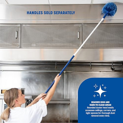 Sparta Round Duster Head, Soft Flagged Bristles, 9 Inch, Blue