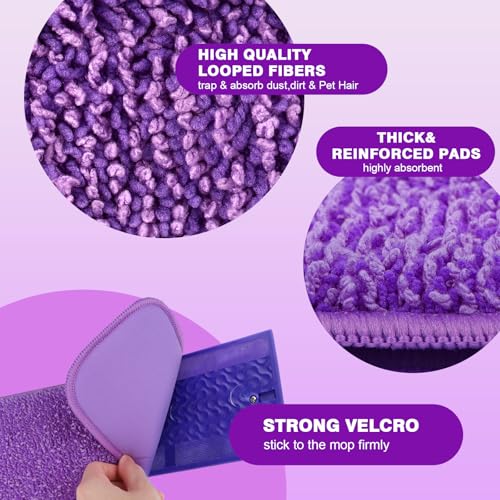 HOMEXCEL Microfiber Mop Pads 8 Pack for Swiffer PowerMop 13"-15" Washable - size: 8 Pack