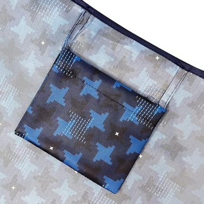 allydrew Medium Foldable Tote Nylon Reusable Grocery Bag (Set of 2) - color: Ninja Stars
