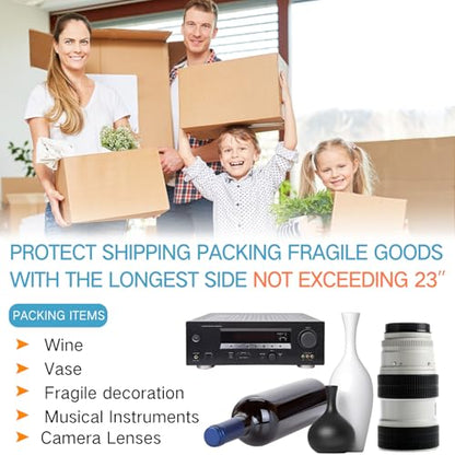PerKoop 24"x85' Inflatable Air Pillows for Shipping Large Bubble Cushioning Wrap Packing with Pump Bubble Cushioning Wrap Roll with Fragile Stickers for Heavy Duty Moving Protection - size: 24"x85'