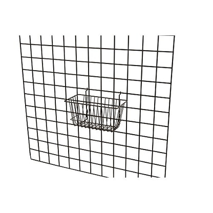 Econoco - Black Multi-Fit Narrow Wire Basket for Slatwall, Pegboard or Gridwall (Set of 6) Metal Semi-Gloss Basket, Black - color: Black Finish