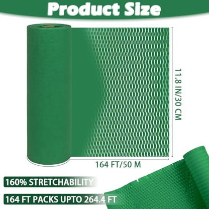 Honeycomb Packing Paper Roll, 12" X 164' Honeycomb Bubble Wrap Cushioning for Moving & Shipping, Protective Wrap for Glassware Plates Cups, Dish Pack Supplies for Christmas Birthday Gift(Dark Green) - color: Dark green