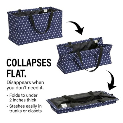 Household Essentials Blue with White Stars Krush Container All-Purpose Utility Tote, 22" LX11 WX13 H (Pack of 12) - color: Estrellas Azules