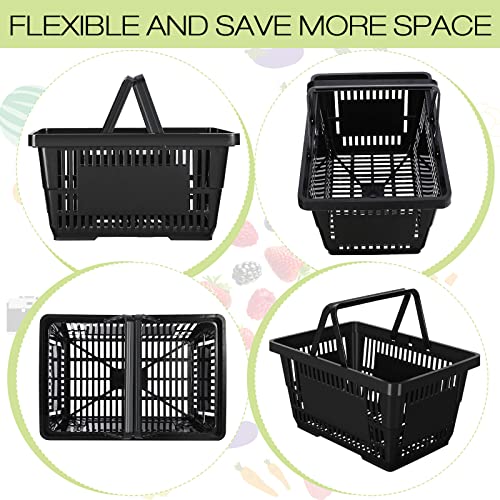 20 Pcs Bulk Shopping Baskets with Handles, Black - color: Black