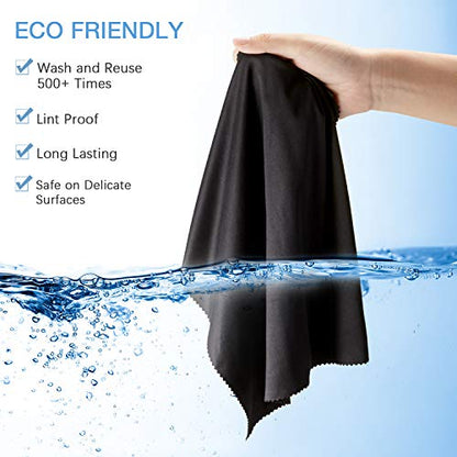 Frienda 12 Pack Large Glass Cleaning Cloth, Black, White, Gray, Royal Blue - color: Black, White, Gray, Royal Blue