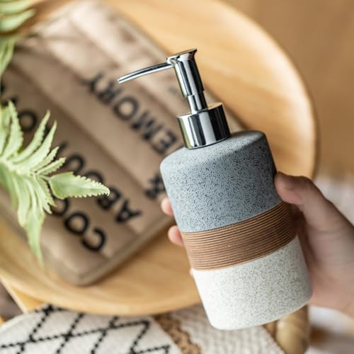 Hand Soap Dispenser Set for Bathroom, Kitchen Dish Soap Dispenser - color: Gray and White, size: 1xSoap Dispenser