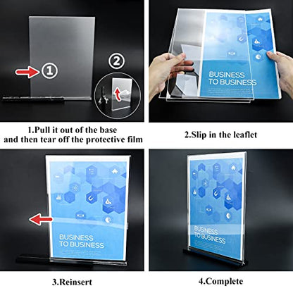 6Pack Acrylic Sign Holder 8.5x11 Vertical,Clear Sign Holder Double-Sided,Plastic Flyer Stand Menu Table Display Holders,Acrylic Paper Holder Plastic Picture Frames for Office Restaurants Show Fair - size: Vertical 6 Pack 8.5x11
