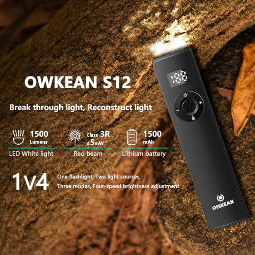 EDC Pocket Flashlight, USB-C Rechargeable mini Flashlight, with Digital Display, Magnetic Base + Metal Back Clip, Aluminum Alloy Portable Flashlight, Used for Outdoor Camping Daily Carrying