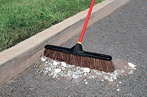 Quickie Bulldozer 24-Inch Rough Surface Palmyra Push Broom (00636), 1-Pack, Red - size: 24 Inch, style: Rough Surface