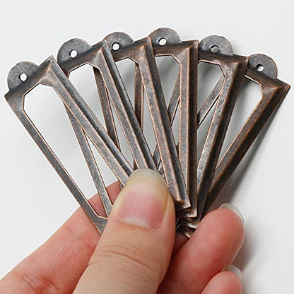 50 PCS Metal Label Holders 60x17mm Red Bronze with Screws - color: Red Bronze, 60x17mm