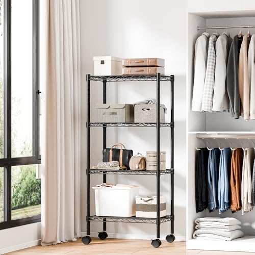 DUMOS 4-Tier Metal Storage Shelves, Shelving Unit, Storage Rack, 23" W - size: 4 Tiers