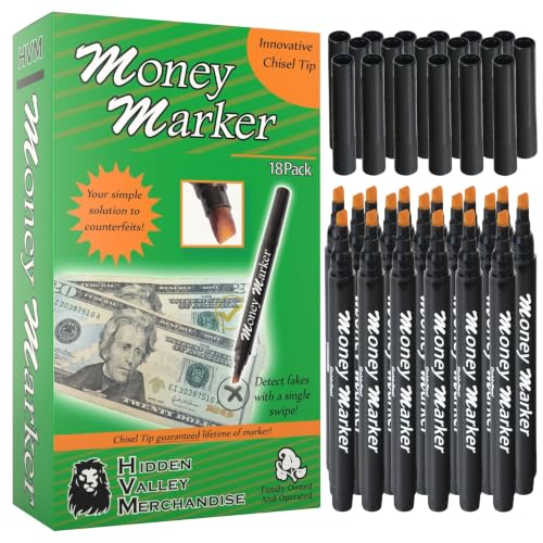 Counterfeit Money Detector Pen (18 Counterfeit Pens) - Detect Fake Bills - size: 18 Pack