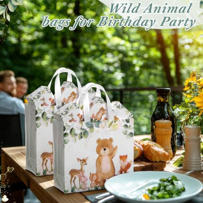 Abbylike 30 Pcs Thank You Gift Bags Woodland Animal Reusable Bag Sage Green - style: Woodland Animal