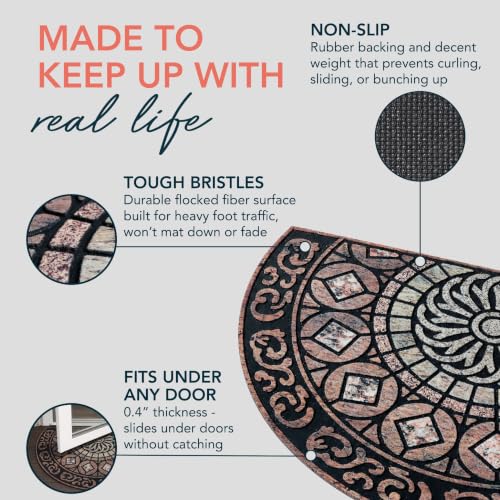 ubdyo Front Door Mat Outside Entrance - Terracotta, 23" x 36" - color: XL Terracotta Round