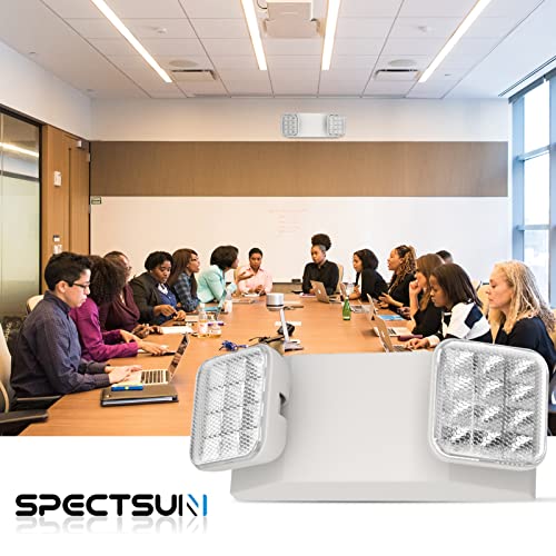 6 Packs Led Emergency Lights for Business, with Battery Backup,Hard Wired, UL 924 Certified,AC 120/277V,Two Head Adjustable LED Emergency Lighting. - size: 6 PACK