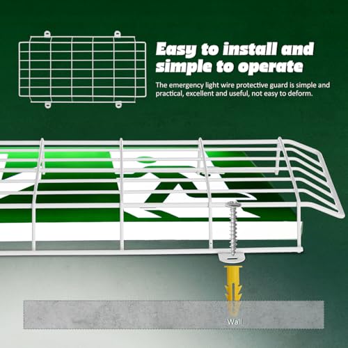 BESPORTBLE Exit Light Protective, Emergency Light Wall Wire Cages, Emergency Sign Protector Damage Wire Guard for Exit for Schools, Offices, and Public Spaces