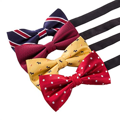 AUSKY 8 PACKS Elegant Adjustable Pre-tied Bow Ties for Men Boys (1&4&5&6&8 Pack for option) - color: Mixed Color