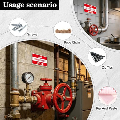 Gas Shut Off Valve Sign, 9.8X6.7IN Notice Gas Shut Off Warning Sticker - color: Gas Shut Off Valve 508