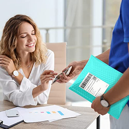 UCGOU Bubble Mailers 8.5x12" 40 Pack Usable Size 8.5x11" Teal Shipping Bag - color: Teal, size: 8.5x12" 40PC