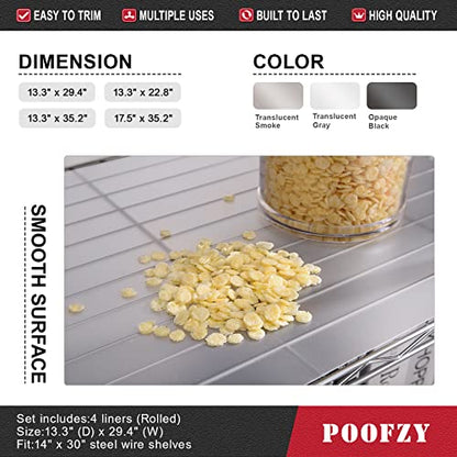 Poofzy Wire Shelf Liner 14" x 30", Set of 4 Clear - color: Clear, size: 14"x30" 4pcs
