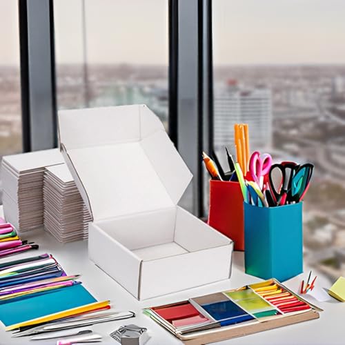 8x8x3 White Shipping Boxes for Small Business, Packing, 25 Pack - color: White, size: 8x8x3 Inch