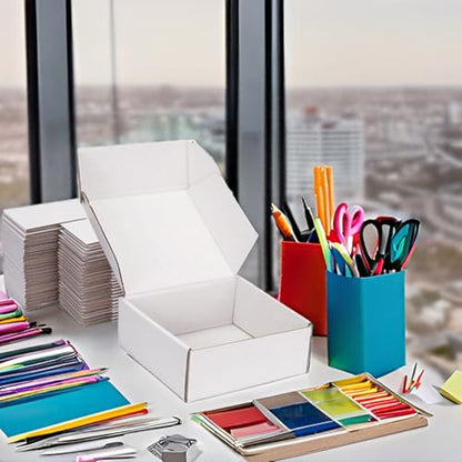 8x8x3 White Shipping Boxes for Small Business, Packing, 25 Pack - color: White, size: 8x8x3 Inch