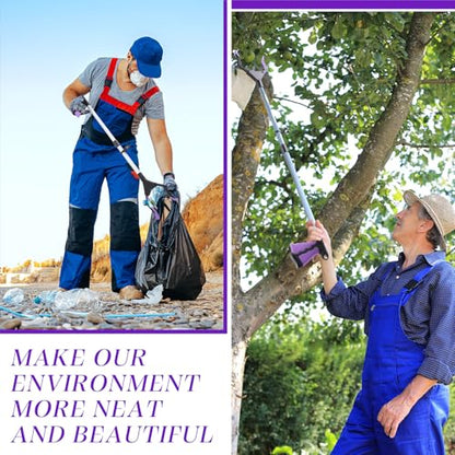 Ctosree 8 Pack 32" Trash Grabber Reacher Tool for Elderly, Foldable Litter Picker Upper, Lightweight Trash Pick up Stick, Long Handy Mobility Aids for Home Garden Arm Extension(Purple) - color: Purple