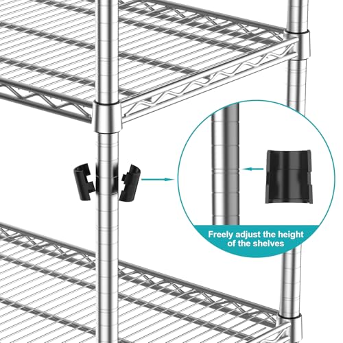 21"Depth Heavy Duty Metal Wire Shelving Unit Storage Shelves Adjustable Laundry Room Shelf Microwave Stand Sturdy Steel Storage Rack Organizer 1650LBS for Pantry Garage warehouse 21Dx30"Wx29"H - size: 3-Tier-Silver[21"D x 30"W x 29"H]