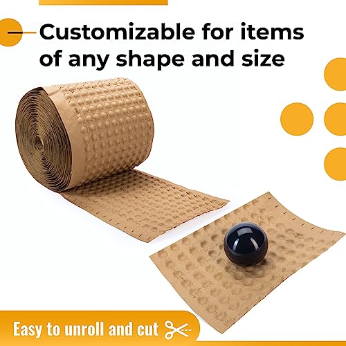 IDL Packaging 12" x 100' Paper Bubble Cushioning Wrap - Earth-Friendly Alternative to Plastic Bubbles - 3/4" Bubble Size - Packing Material for Moving, Shipping, and Storing