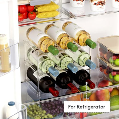 Lifewit Stackable Water Bottle Organizer, Clear Tumbler Holder for Cabinet - size: 3 Tier-9 Bottle