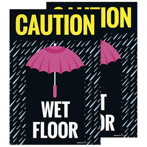 Caution Wet Floor Umbrella Sidewalk Sign Kit, 24x36 Inches Replacement Panels 2-Pack Corrugated Plastic USA Made - size: 24x36 Inches, style: 2 Pack - Replacement Panels
