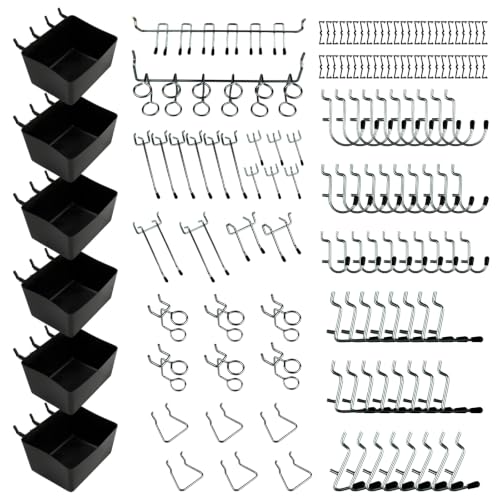 Pegboard Accessories Kit, 140Pcs Peg Board Hooks for Hanging