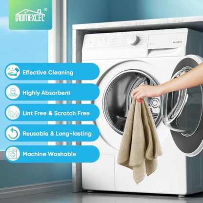 HOMEXCEL Brown Microfiber Cleaning Cloth, Microfiber Towels for Car, 12 PK - color: Brown