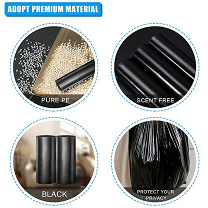 FORID Small Black 4 Gallon Trash Bags, 110 Count, Unscented, Durable PE Material, Leak-proof, Fits 11.3" Diameter Cans, Ideal for Bathroom, Kitchen, Office - size: 4 Gal (110 Count)