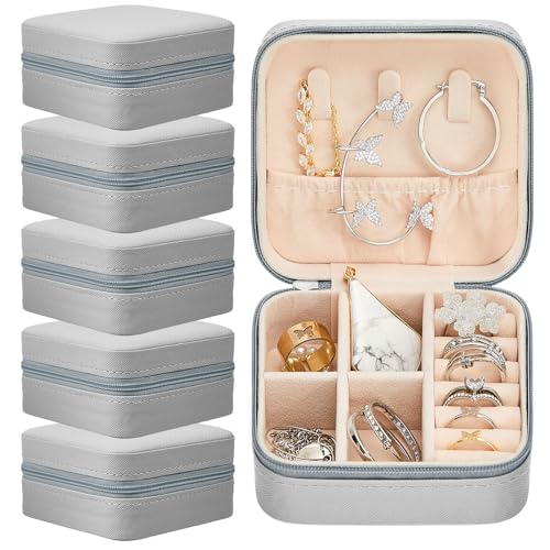 Taiyin 6/12/50 Pcs Travel Jewelry Case Bulk - color: Gray