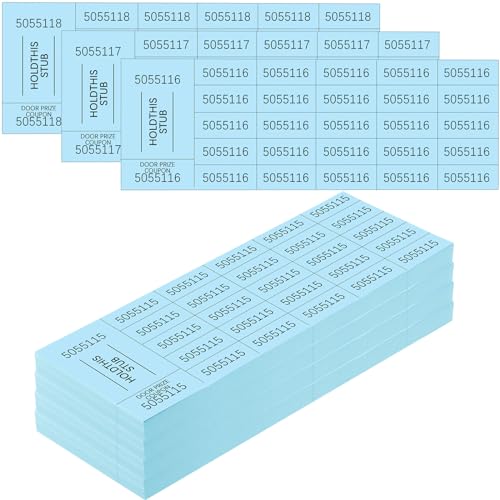 Kosiz 25 Bid 504 Raffle Ticket Sheets Chinese Auction Tickets, Light Blue - color: Light Blue, size: 25 Bid