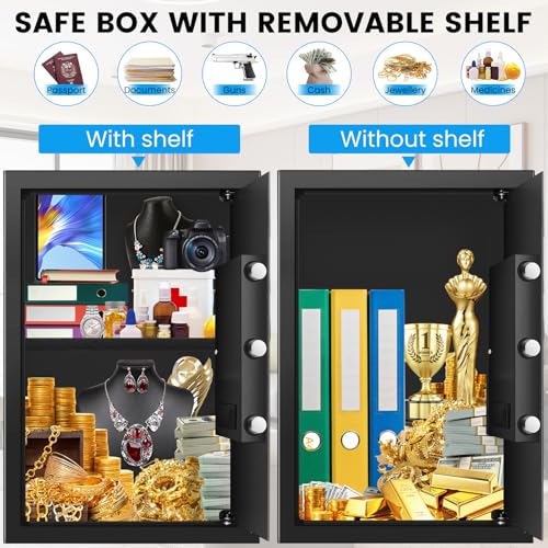 [19.7" Tall] Safe Box, 3.5 Cuft Home Safes with Fireproof Waterproof Bag - size: 3.5 Cuft
