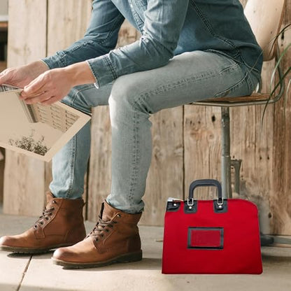 Lockable Fire Resistant Document Bag, Red - color: Red
