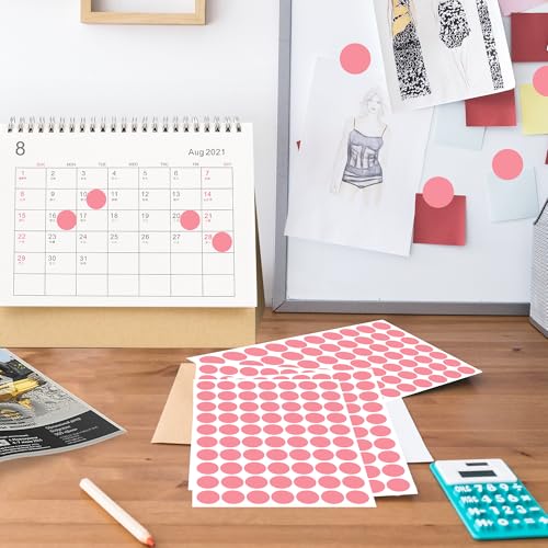 PARLAIM 3/4 Inch Coding Circle Sticker Labels,Pack of 1050 Round Color Code Dot Labels Stickers for Home Office Marking,Organizing(Pink) - color: Pink