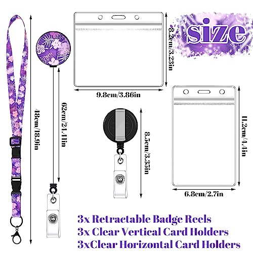 3 Pack Cruise Lanyards Set with Badge Holders and Phone Tether Tabs - color: Style a