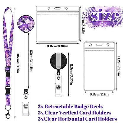 3 Pack Cruise Lanyards Set with Badge Holders and Phone Tether Tabs - color: Style a