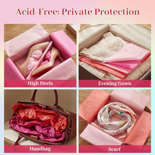 Shindel 120 Sheets Pink Tissue Paper, 20 X 14 inches - color: Multicolor-Pink