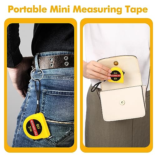 Copkim 50 Pcs 6 ft Mini Tape Measure Retractable Bulk,Yellow - color: Yellow