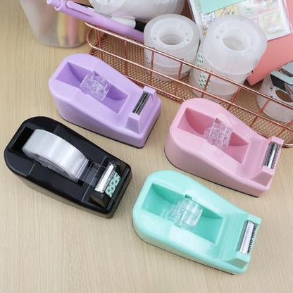 1Pcs Desktop Tape Dispenser,Adhesive Roll Holder with Weighted Nonskid Base,Office Tape Dispensers for School, Office and Home (Black) - color: Black