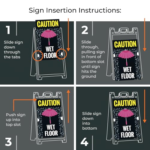 Caution Wet Floor Umbrella Sidewalk Sign Kit, 24x36 Inches Replacement Panels 2-Pack Corrugated Plastic USA Made - size: 24x36 Inches, style: 2 Pack - Replacement Panels