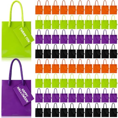 Sherr 100 Pcs Halloween Mini Gift Bags Bulk, 4 x 2.75 x 4.5 in Paper Bag - color: Halloween